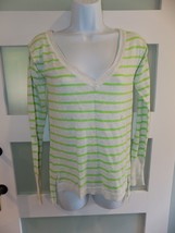 Aeropostale Lime Green Striped Knit Sweater Size S Women&#39;s NEW - $20.02