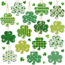 15 Saint Patrick&#39;S Day Diamond Painted Keychains Art Ornaments 5D DIY Green Sham - £12.89 GBP
