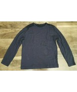 Vince Navy Blue Men&#39;s Solid Plain Cotton Blend Long Sleeve Shirt Size XL - £18.63 GBP