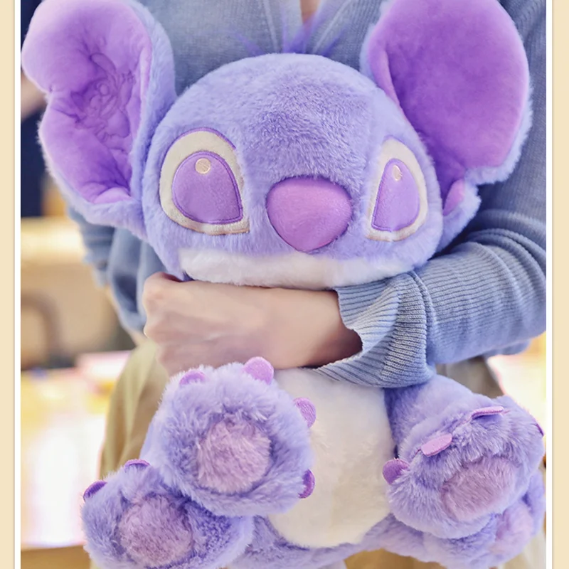 Play  Stitch Plush Toy Doll Anime Purple Lilo &amp; Stitch Sitting Cartoon Stuffed D - £34.79 GBP