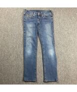 True Religion Jeans Women&#39;s 28 Denim Straight Leg Medium Wash Cotton Blend - $49.03 CAD