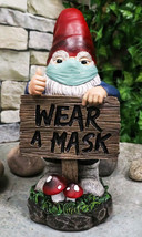 Health Freak Mr Gnome Wearing Protective Face Mask By &#39;Wear Mask&#39; Sign F... - $27.99