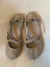 EUC Ahnu Karma Striped Strappy Ballet Flats Mary Jane Sandals Size 8W - $22.77