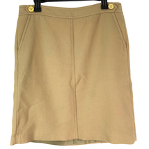 Talbots A Line Cotton Skirt Tan Pockets Lined Back Zip Modest Women Size... - £12.61 GBP