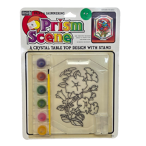 VINTAGE 1992 PRISM SCENE CRYSTAL SUN CATCHER KIT YOU CAN PAINT FLOWERS NEW - $313.68 MXN