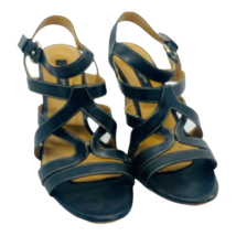 Ann Taylor Black Leather Strappy Stiletto Heel Sandals 8M - $57.60