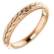 Authenticity Guarantee 
14k Rose Gold 3 MM Leaf Wedding Band - £485.68 GBP+