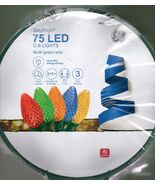 GE 6023424 75CT MULTI COLOR STAYBRIGHT C9 LED 37' GREEN STRING - NEW! - $34.98