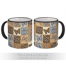 Animal Print Butterflies : Gift Mug Tiger Zebra Safari Frame Pattern Skin Cheeta - £12.50 GBP