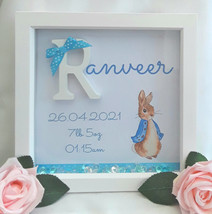 23cm Peter Rabbit Frame, Personalised New baby frame,baby girl frame,baby - $24.00