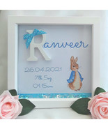 23cm Peter Rabbit Frame, Personalised New baby frame,baby girl frame,baby - $24.00