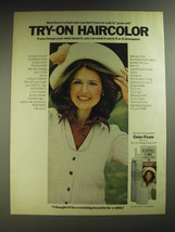 1974 Clairol Loving Care Color-Foam Ad - Now a haircolor you don't have wait - $18.49
