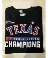 Majestic Texas Rangers 2023 World Series Black T-Shirt Size 2XL - £15.67 GBP