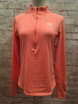Under Armour RUN Quarter Zip Pullover Womens XS CORAL Loose Fit Heat Gear - $34.00