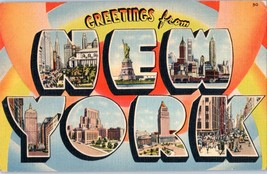 Greetings from New York Large Letter New York Postcard 1943 - £11.80 GBP