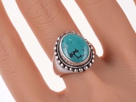 Sz9 Vintage sterling and turquoise ring - £44.97 GBP