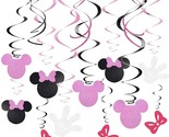 30Ct Minnie Hanging Swirl Decorations - Ceiling Streamers For Mouse Birt... - £22.44 GBP