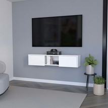 White 2-Door Floating TV Stand | Modern Entertainment Center - $137.99