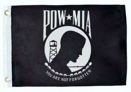 Pow Mia Powmia Usa 12x18 Boat / Motorcycle Flag - New! Premium Quality - £10.22 GBP