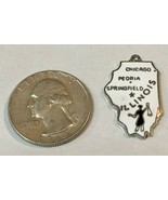 Illinois State White Sterling Silver .925 Bracelet Charm Dangle - $15.44 CAD
