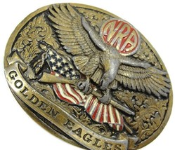 Vintage NRA Belt Buckle Golden Eagles Display Only or Repair Missing Belt Ring - £22.71 GBP