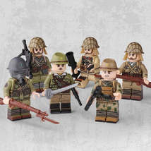 6pcs WW2 Imperial Japanese Army Soldiers Minifigures Set Weapons and Accessories - £19.97 GBP