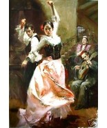 Pino Ha S/N Embellished Stretched Canvas &quot;Dancing in Barcelona&quot; Spanish ... - £2,723.94 GBP