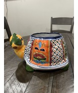 Mexican Handmade Pottery Talavera Ceramic Garden Multicolor Turtle Planter - $39.59