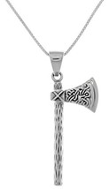 Jewelry Trends Viking Battle Axe Sterling Silver Pendant Necklace 18&quot; - £36.08 GBP