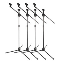 4 Pack Dual Microphone Stand Boom Arm Holder &amp; 2 Mic Clip Stage Studio T... - £89.66 GBP