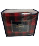 Pendleton Plaid Sheet Set Full Size Flannel Red 200 Thread Count Organic... - $91.09