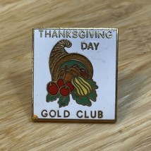 Vintage Gold Club Thanksgiving Day Cornucopia Lapel Pin Pinback KG - $185.49 MXN