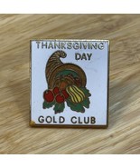 Vintage Gold Club Thanksgiving Day Cornucopia Lapel Pin Pinback KG - $9.89