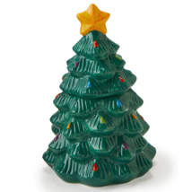 NEW Retro Evergreen Christmas Tree Ceramic Cookie Jar 10.5 inches tall - £13.98 GBP