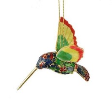 Hummingbird Bird Cloisonne Enamel Mini Christmas Ornament NIB Gift Boxed... - £19.77 GBP