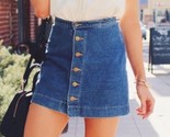 Basic Button Down Front Denim Jean Skirt American Apparel NEW USA Made M... - £11.83 GBP