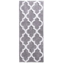 Lavish Home 100% Cotton Trellis Bathroom Mat - 24x60 inches - Silver - $49.99