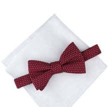 Alfani Mens Dot Pre-Tied Bow Tie and Solid Pocket Square Set, Size OS - £15.71 GBP