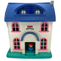 Fisher Price Mattel Little People Blue &amp; White Doll House Vintage 2001 - £11.38 GBP