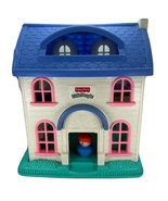 Fisher Price Mattel Little People Blue &amp; White Doll House Vintage 2001 - £11.38 GBP