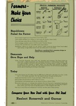 Franklin D ROOSEVELT  Broadside  Farmers Make Your Choice - £94.95 GBP