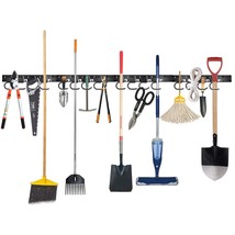 Garage Tool Organizer Wall Mount, Mop Broom Holder, Wall Holders For Tools, 4 Pa - £25.29 GBP