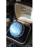 Anello Larimar grande naturale argento sterling 925 vintage anni &#39;80 tag... - £61.55 GBP