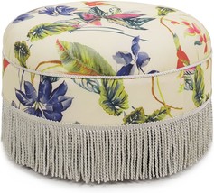 Off-White/Floral Yolanda Ottoman By Jennifer Taylor Home. - £108.01 GBP