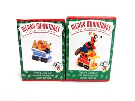 Vintage Hallmark 1998 Merry Miniatures Goofy&#39;s Caboose and Pluto&#39;s Coal Car 63-2 - £17.44 GBP