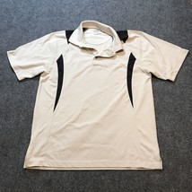 PGA Tour Men&#39;s Golf Polo Shirt Yellow Striped Short Sleeve Size L - £7.09 GBP