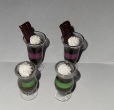 Dollhouse Parfait Glasses Dessert Mint Chocolate Raspberry Whipped Cream - £7.15 GBP