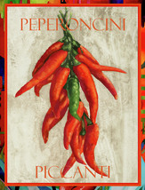 peperoncini red chili peppers spicy ceramic tile mural backsplash medallion - £51.02 GBP+