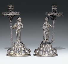 Silver antique candelabras. Pair 1895. - £5,467.42 GBP