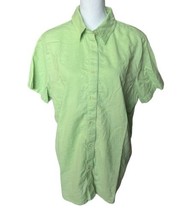 Amanda Smith Top Size 22 Linen Blend Button Up Short Sleeve Blouse Shirt Green - £10.16 GBP